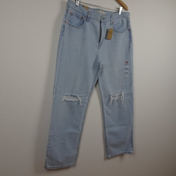 Levi's Relaxed Low Pro Jeans Women's Size 32 Blue Denim Distressed - Picture 3 of 11